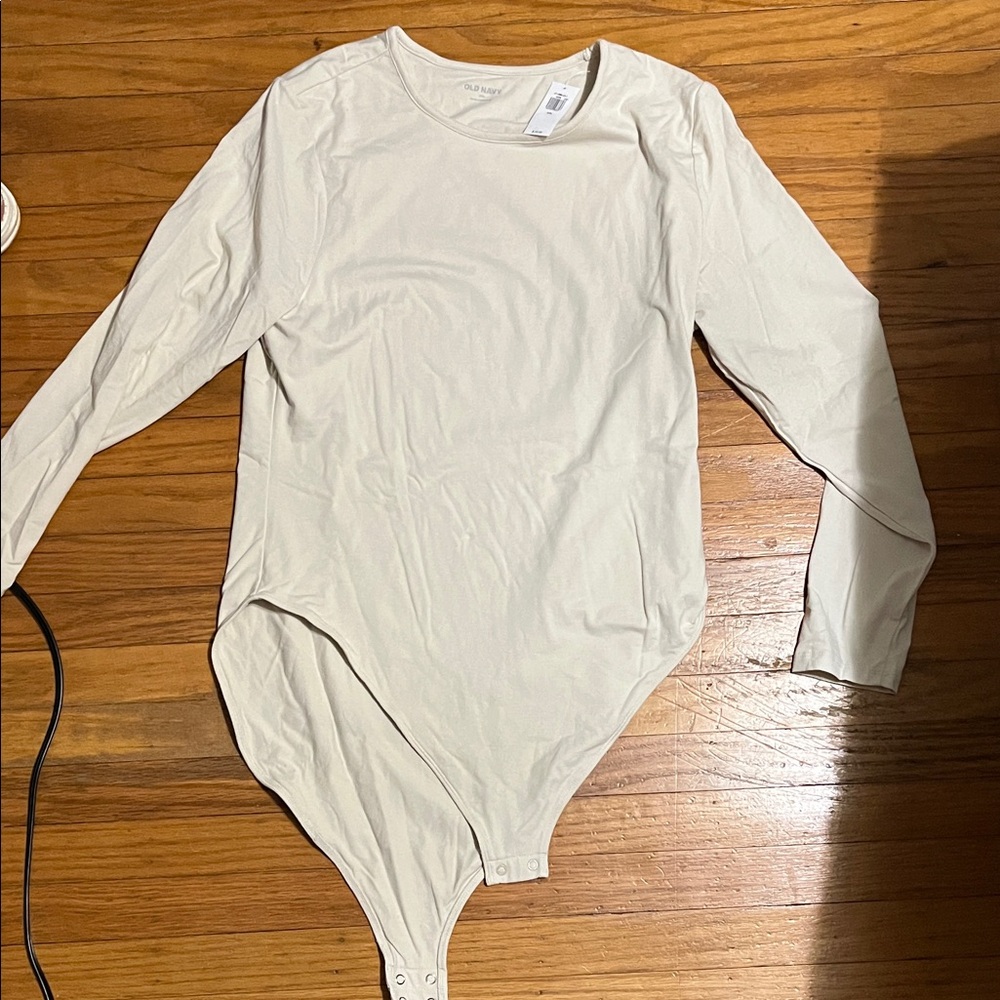 Old Navy Off-White Long Sleeve Bodysuit